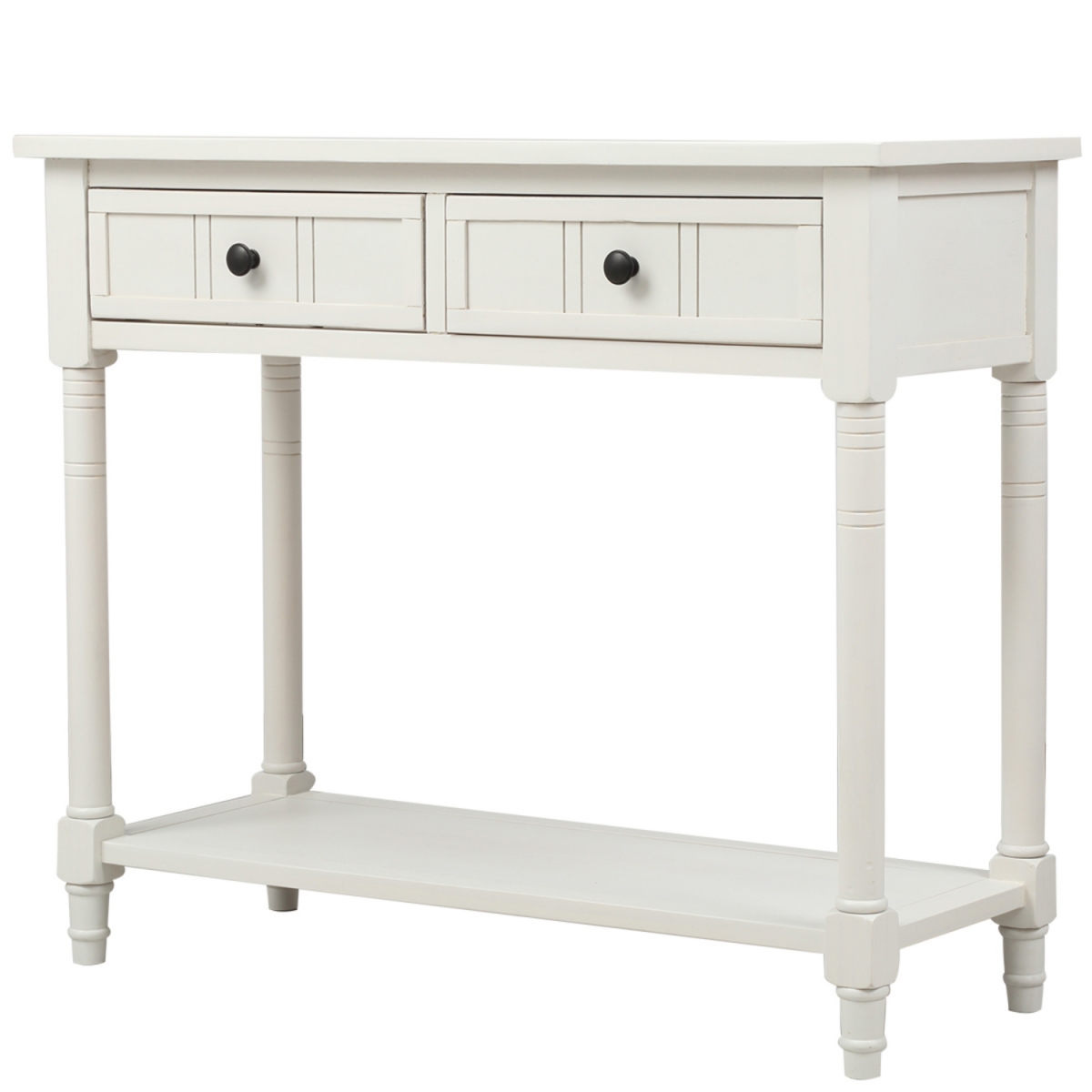 Simplie Fun Daisy Series Console Table Traditional Design With Two Drawers And Bottom Shelf (Ivory)