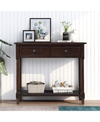 Daisy Series Console Table Traditional Design With Two Drawers And Bottom Shelf