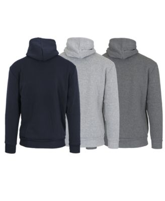 Men's Heavyweight Fleece-Lined Pullover Hoodie Sweatshirt - 3 Pack