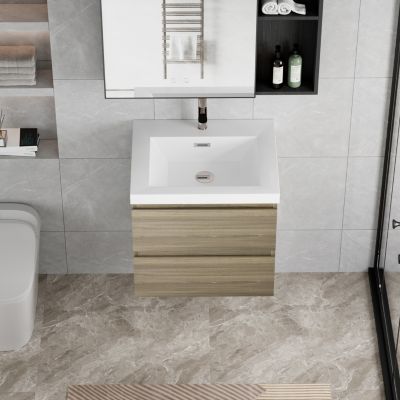 Streamdale 30" Wall-Mounted Vanity with Resin Sink & Soft-Close Drawers
