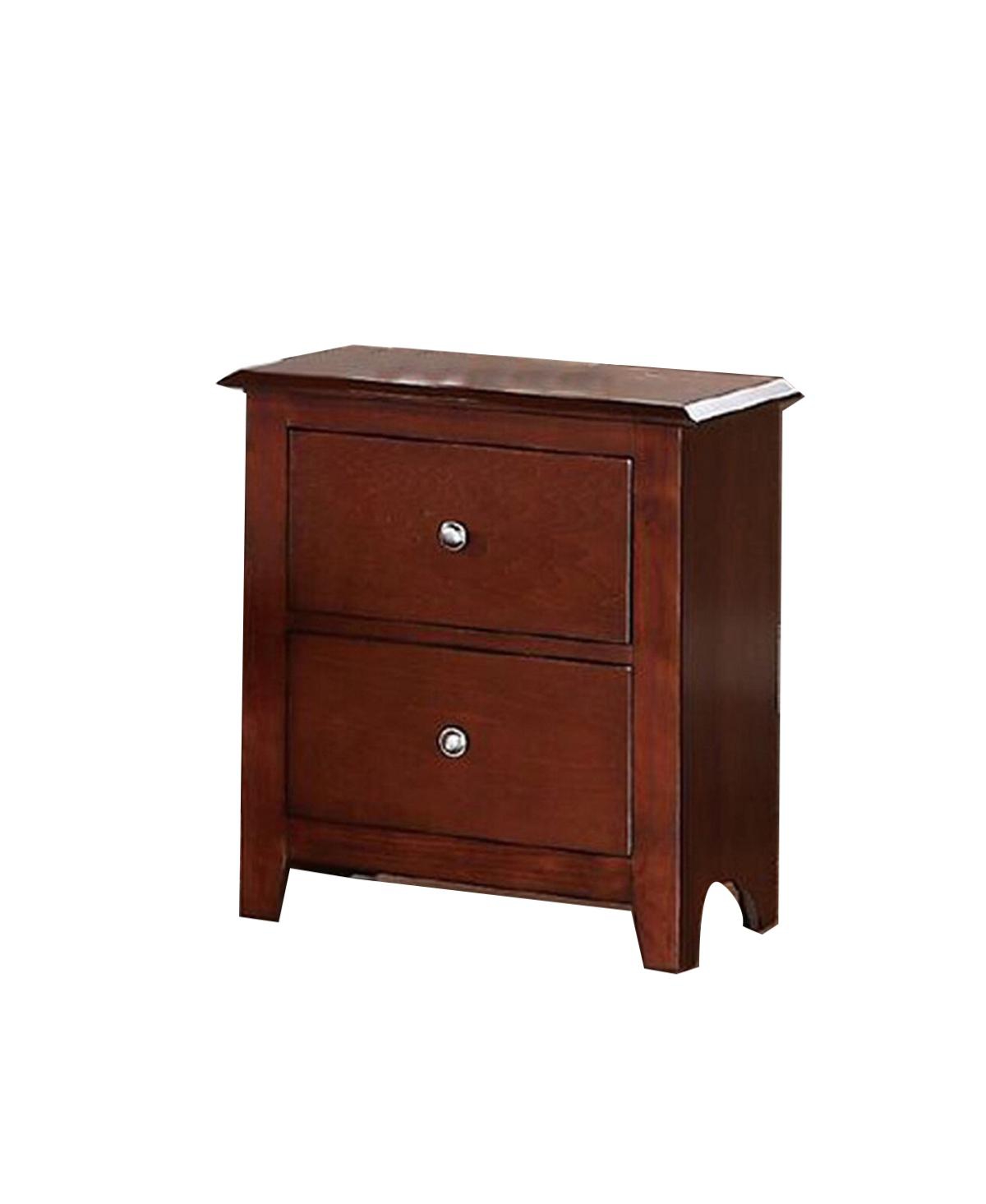 Streamdale Furniture Selma Nightstand With 2 Drawers Storage Finish - Brown