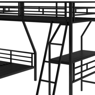 Twin Loft Bunk Bed with Desk and Metal Frame