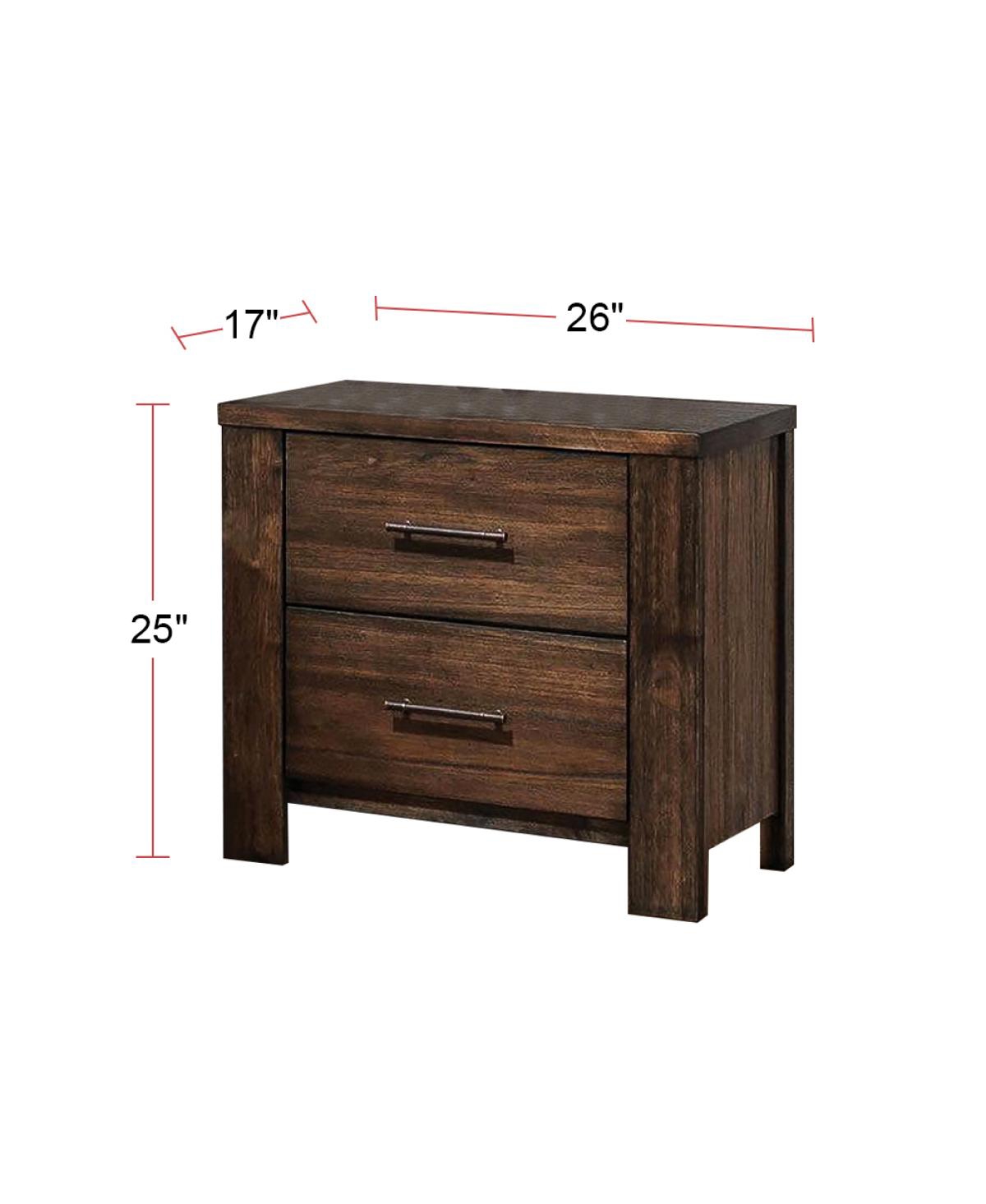 Streamdale Furniture Wood Nightstand With 2 Drawers - Brown