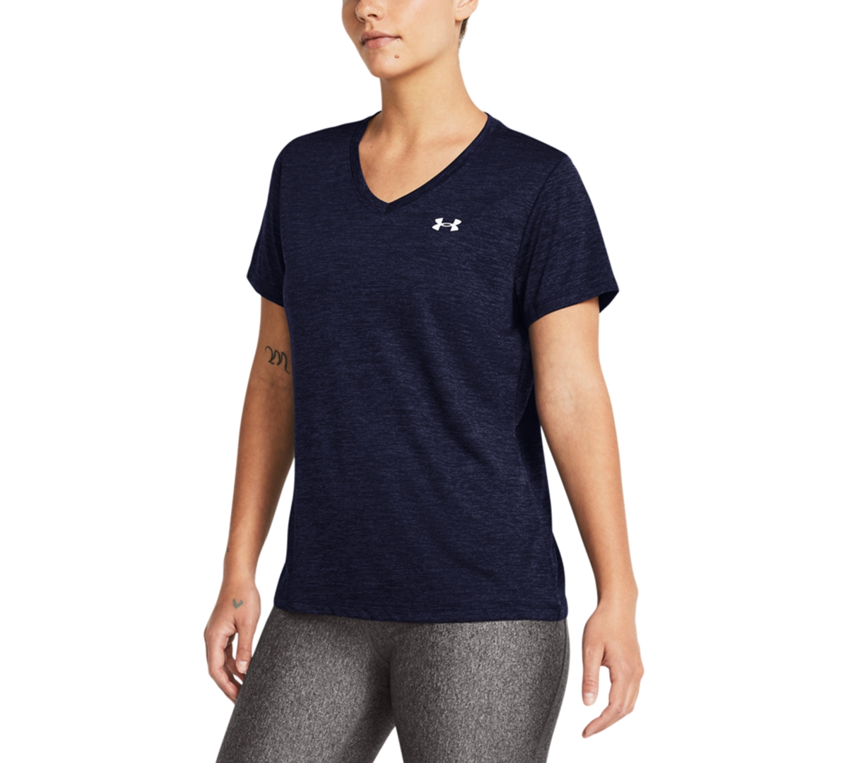 Under Armour Tech™ Twist Women's V-neck Short Sleeve Midnight Navy In Midnight Navy