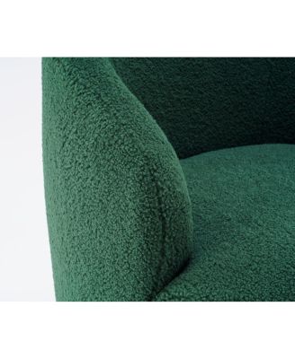 Teddy Fabric Swivel Barrel Chair with Metal Ring