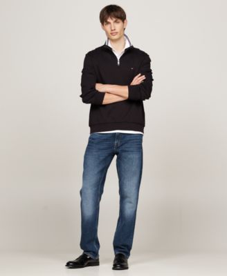 ☆ ☆ ESSENTIAL INTECHNO QUARTER CREW SWEATSHIR Tommy Hilfiger Men's Essential Intechno Knit Regular-Fit 1/4