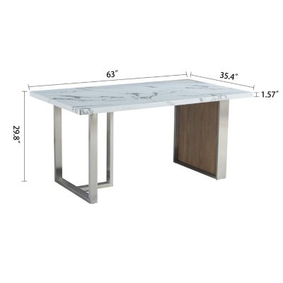 Elegant Walnut MDF Dining Table for 6-8