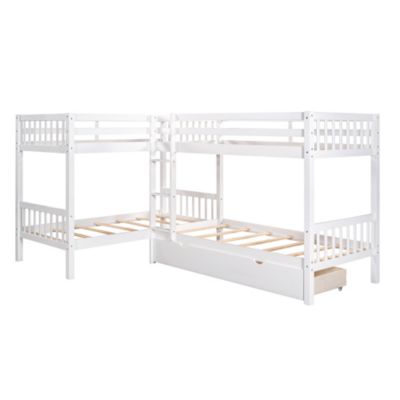 Streamdale Twin L-Shaped Bunk Bed With Drawers