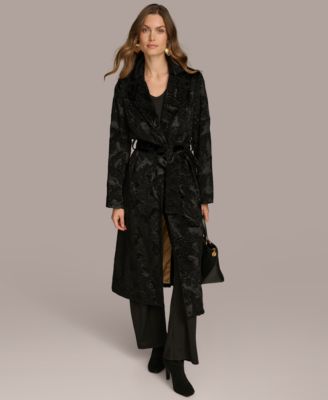 Donna Karan New York - Women's Faux Fur Belted Coat