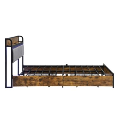 Queen Bed Frame with Storage and Tech