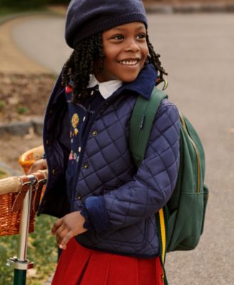 Toddler and Little Girls Quilted Water-Repellent Barn Jacket