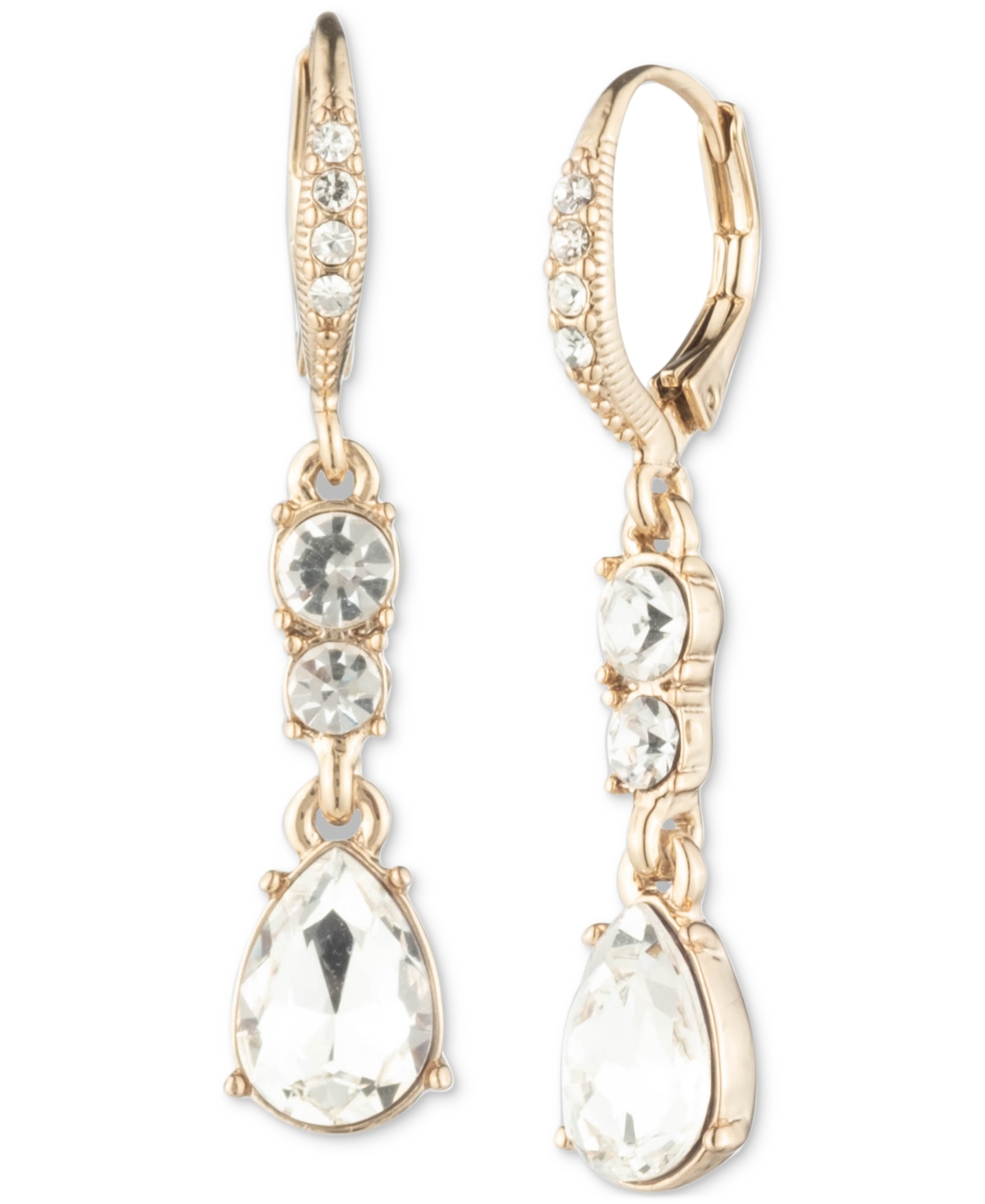 Givenchy Gold-tone Mixed Crystal Linear Drop Earrings In Gold