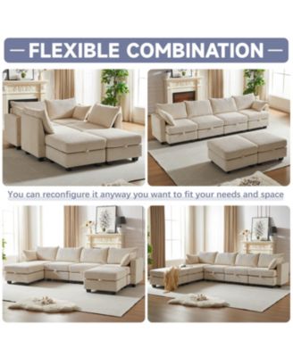 Streamdale Modular Sectional Sofa with Storage and Convertible Sleeper