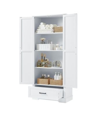 Tall Bathroom Cabinet with Adjustable Shelf and Drawer