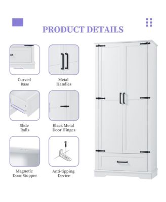 Tall Bathroom Cabinet with Adjustable Shelf and Drawer
