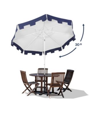 Baiona 9 ft Market Patio Umbrella, UV Protection, Auto-Tilt, Crank, Wind Vent