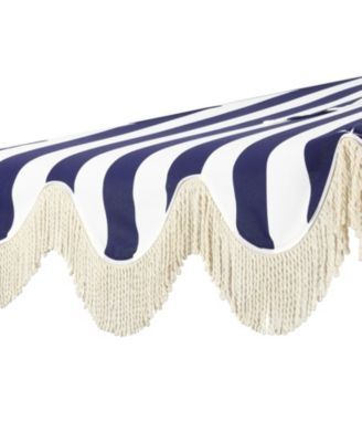 9ft Half Market Umbrella, Scalloped Fringe, Crank, Button Tilt, UV Protection