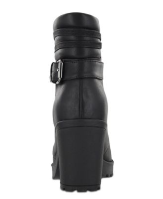 Women's Annamaria Block Heel Lug Sole Biker Boots