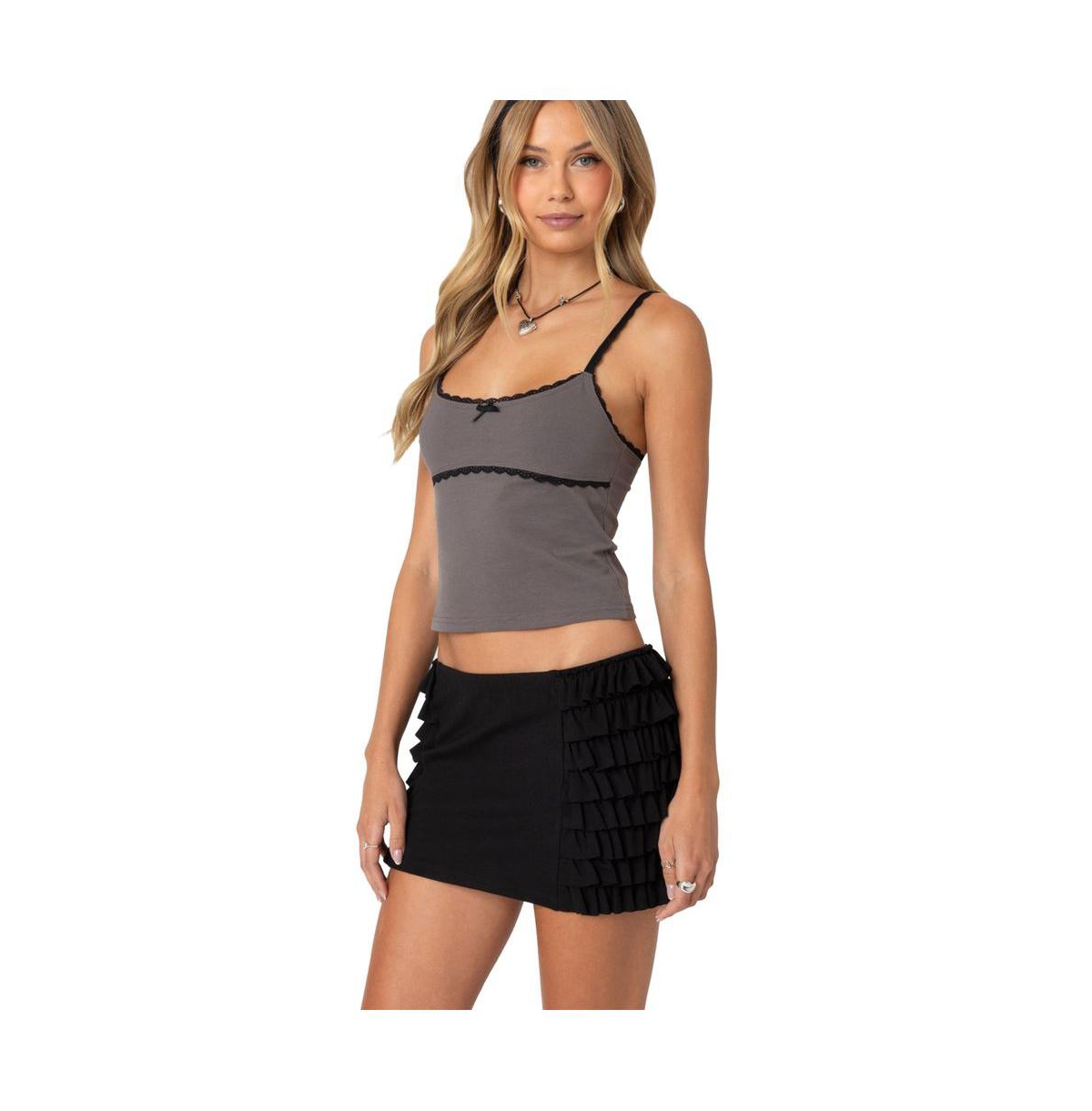 Edikted Women's Elin Lace Trim Tank Top