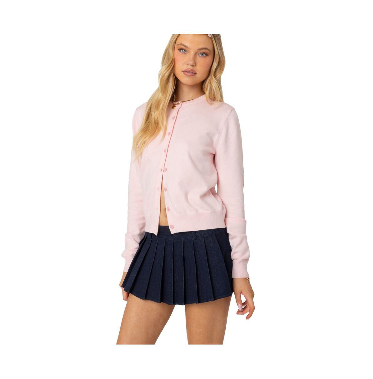 Edikted Women's Shlo knitted cardigan - Light-pink