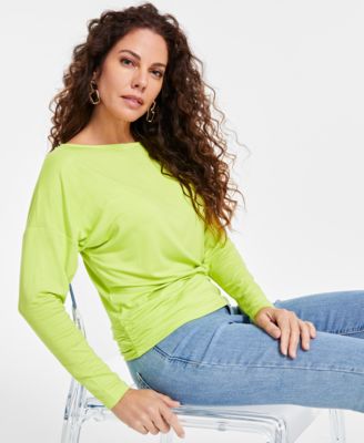 I.N.C. International Concepts - Women's Draped-Shoulder Boat-Neck Top, Created for Macy's