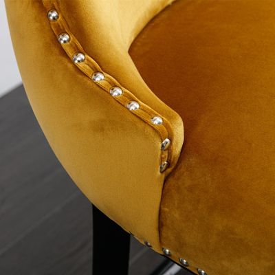 Gold Velvet Wingback Bar Stools, Set of 2