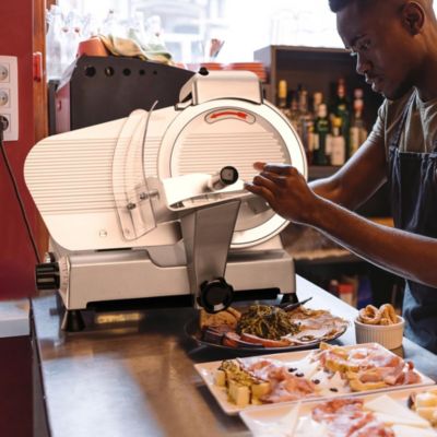 10" Blade Commercial Meat Slicer Deli Food Cheese Veggies Kitchen Restaurant 240w 530RPM