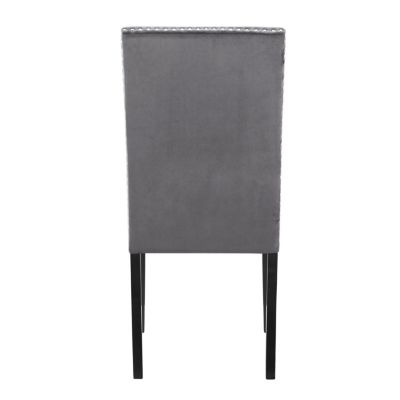 Contemporary Velvet Dining Chair with Nailhead Trim, Set of 2