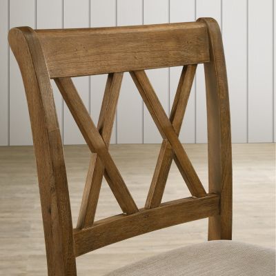  Set of 2 Fabric Upholstered Counter Height Dining Chairs