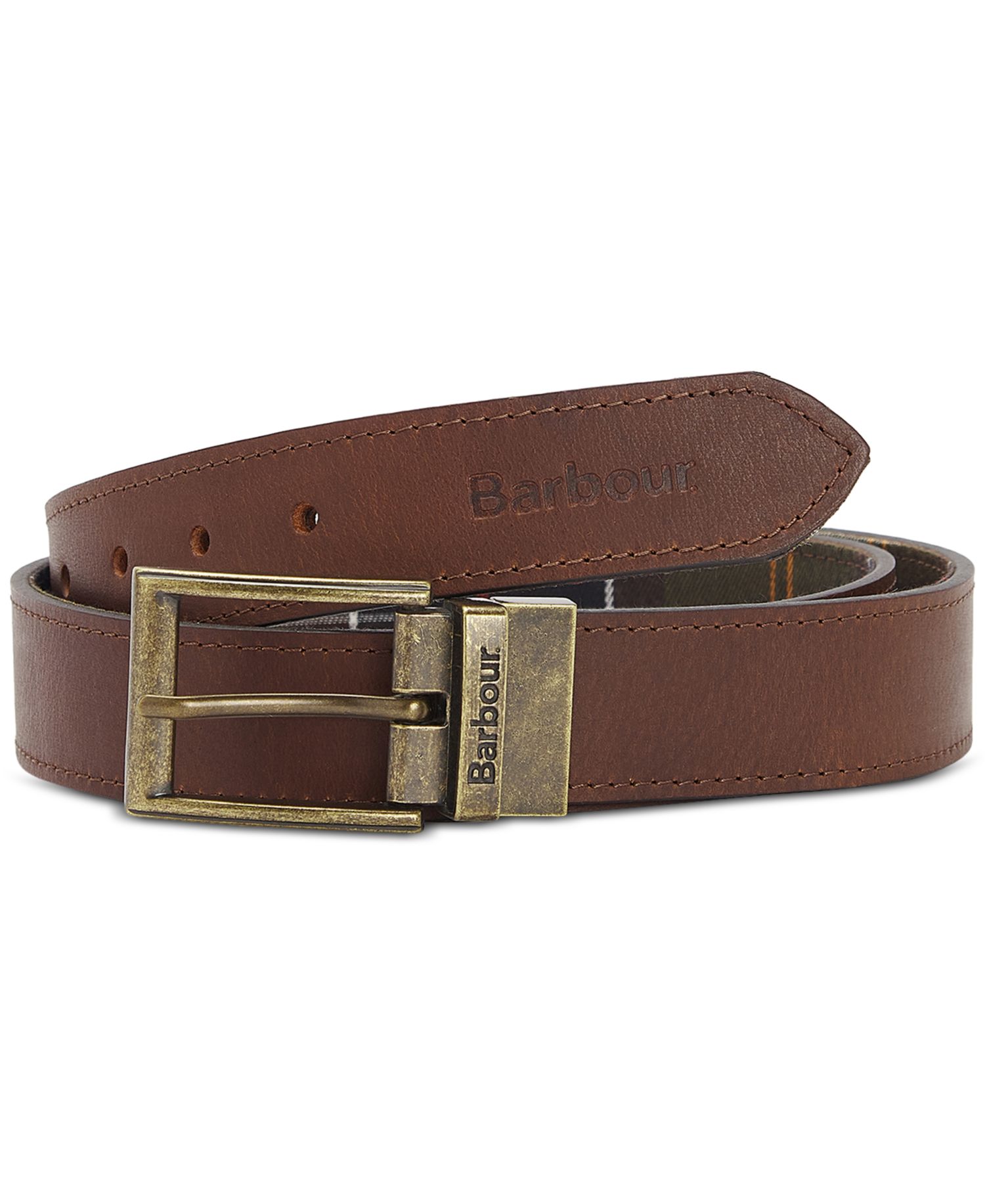 35MM Men's Reversible Tartan to Leather Belt