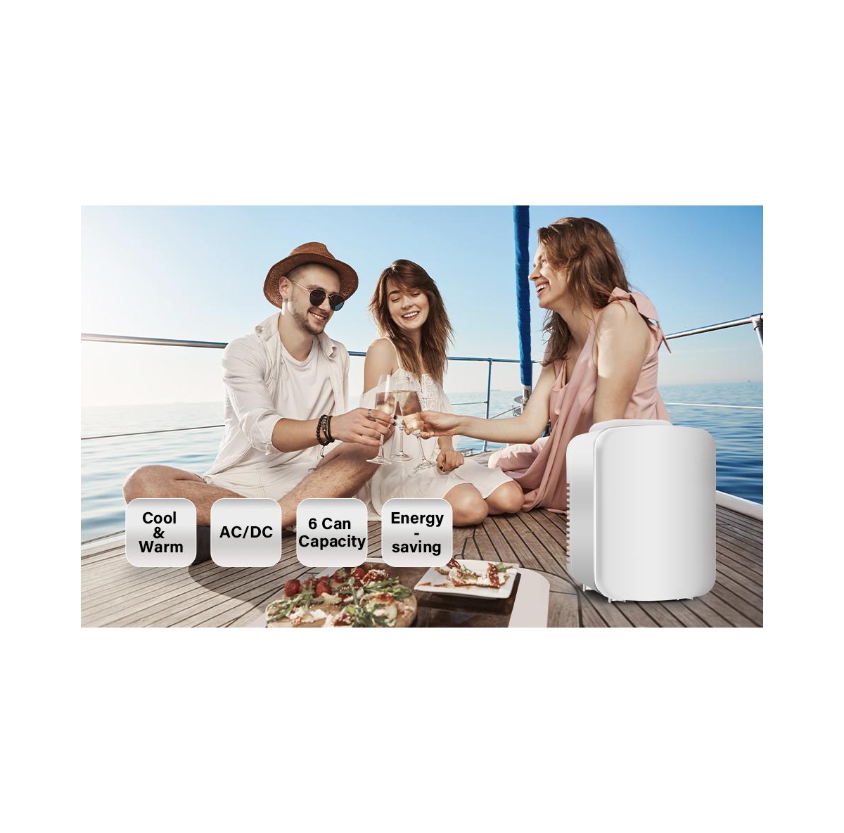 Streamdale Furniture 4-Liter Portable Mini Fridge/Warmer Cools or Heats with Quiet Operation