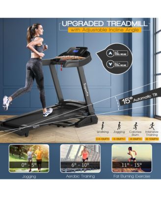 3.75HP Electric Folding Treadmill W/Auto Incline 12 Program APP Control