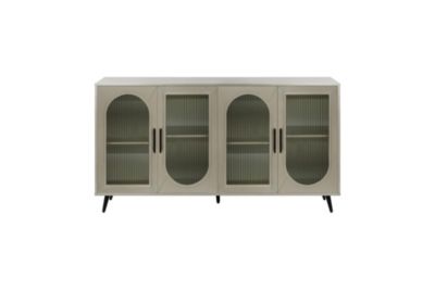 Vintage Multipurpose Storage Sideboard with Glass Door Cabinet
