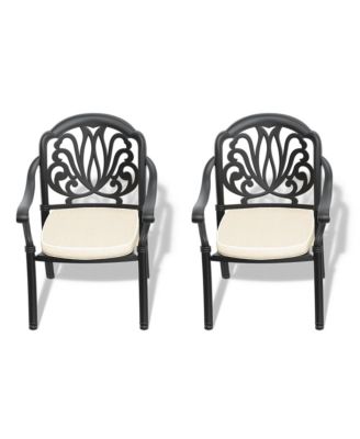 Streamdale Premium Black Aluminum Armchair with Cozy Cushions