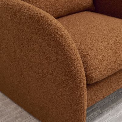 Luxurious Lamb Fabric Sofa with Cozy Toss Pillows for Ultimate Comfort