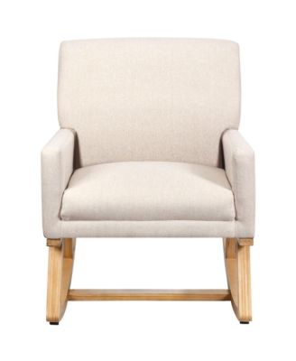 Mid Century Fabric Rocking Chair Upholstered Accent Armchair Lounge Chair Gray