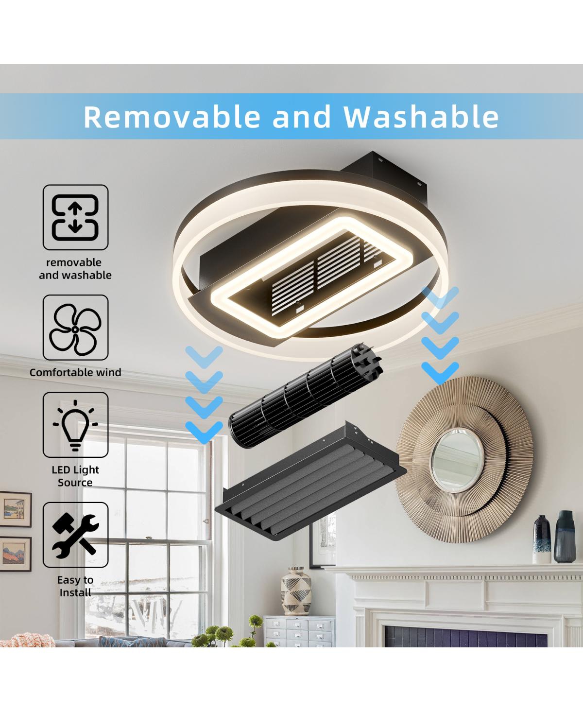 Streamdale 20" Bladeless Ceiling Fan with Remote