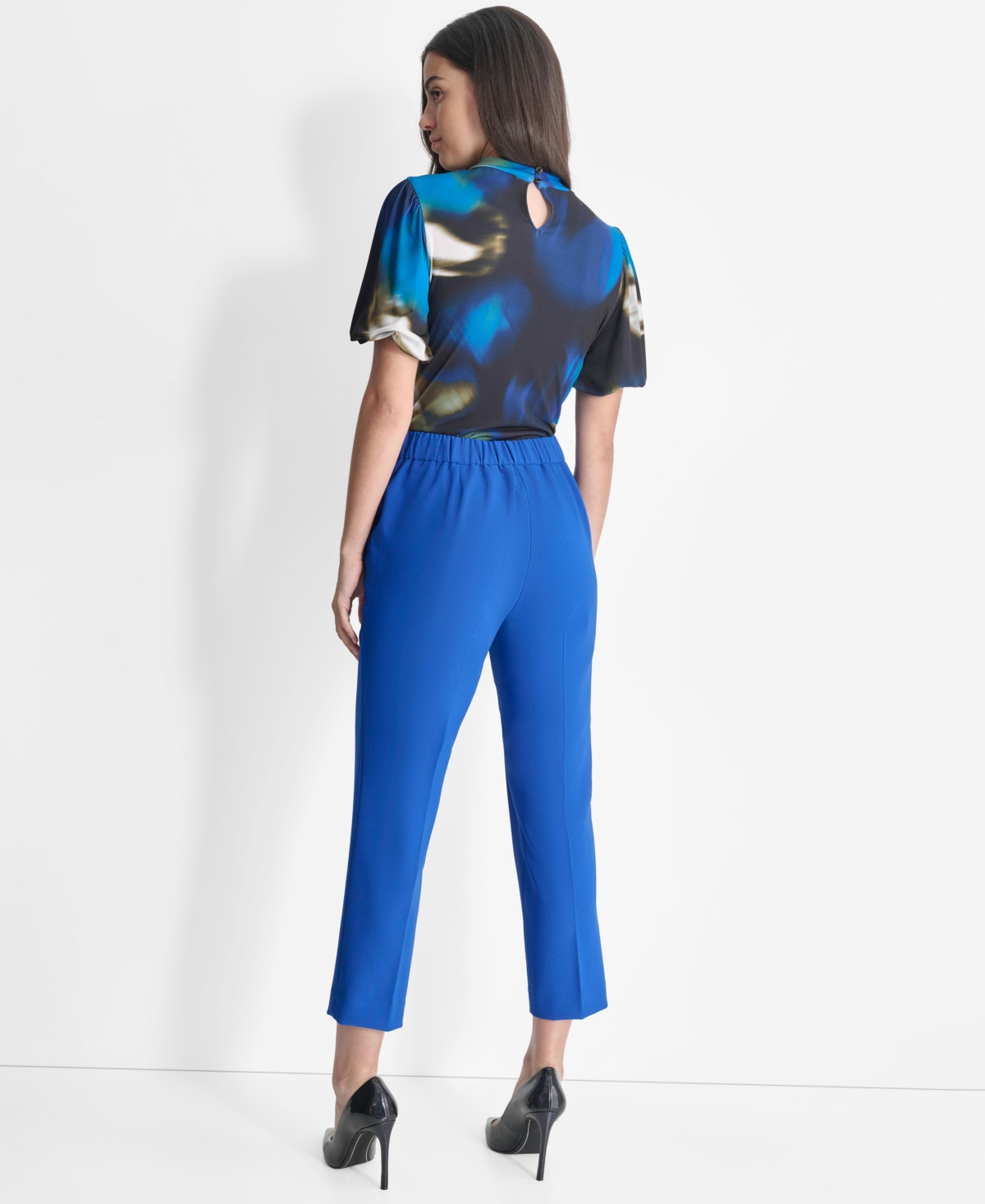 Dkny Women's Elasticated-Back Slim-Leg Ankle Pants