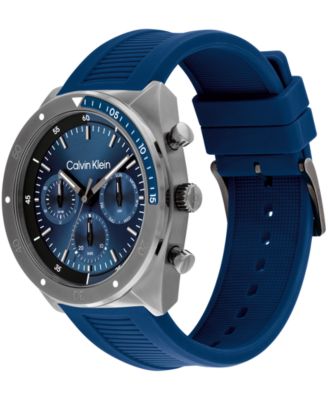 Men's Flex Blue Silicone Strap Watch 45mm