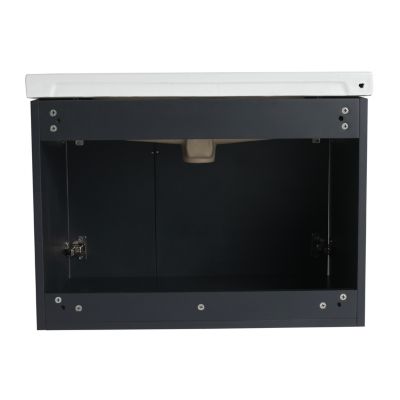 Sleek Wall-Mounted Vanity with Wave Plate and Sink