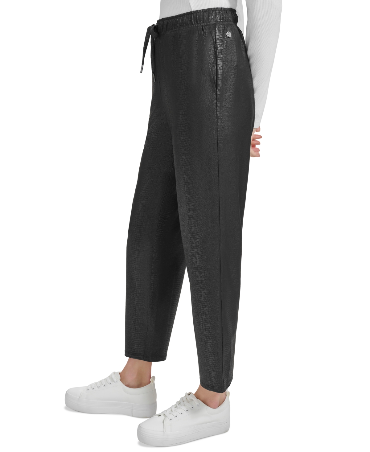 MARC NEW YORK WOMEN'S SNAKESKIN-PRINT PULL-ON PANTS 