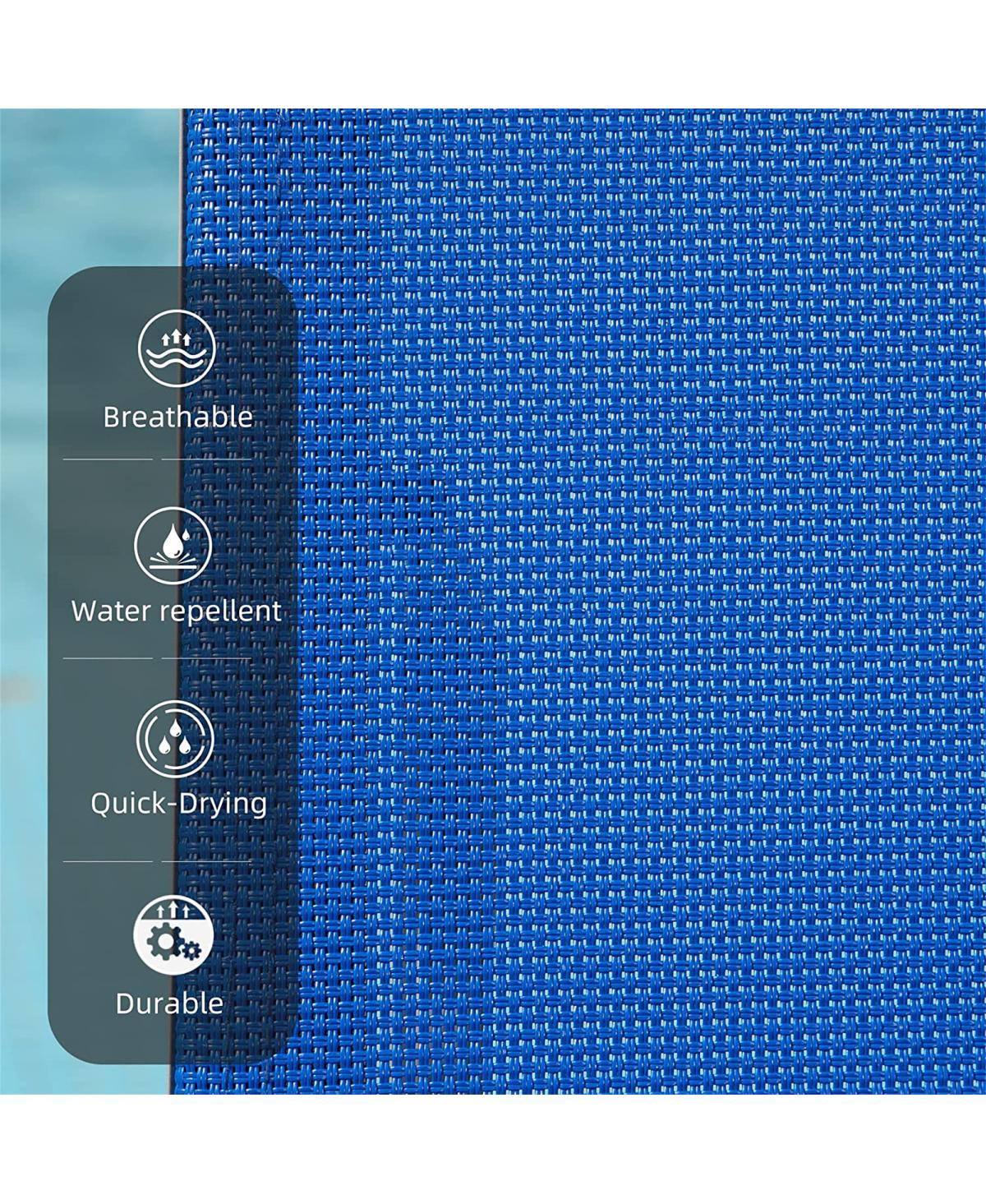 Simplie Fun Blue Patio Chaise Lounge Set with Table