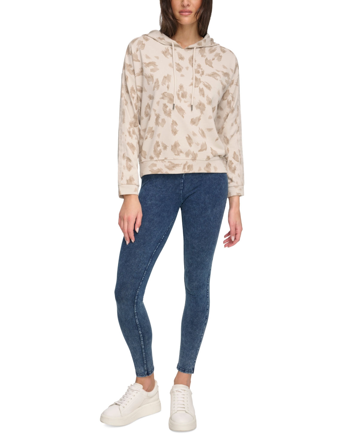 Women's Animal-Print French Terry Hoodie - Twine Comb