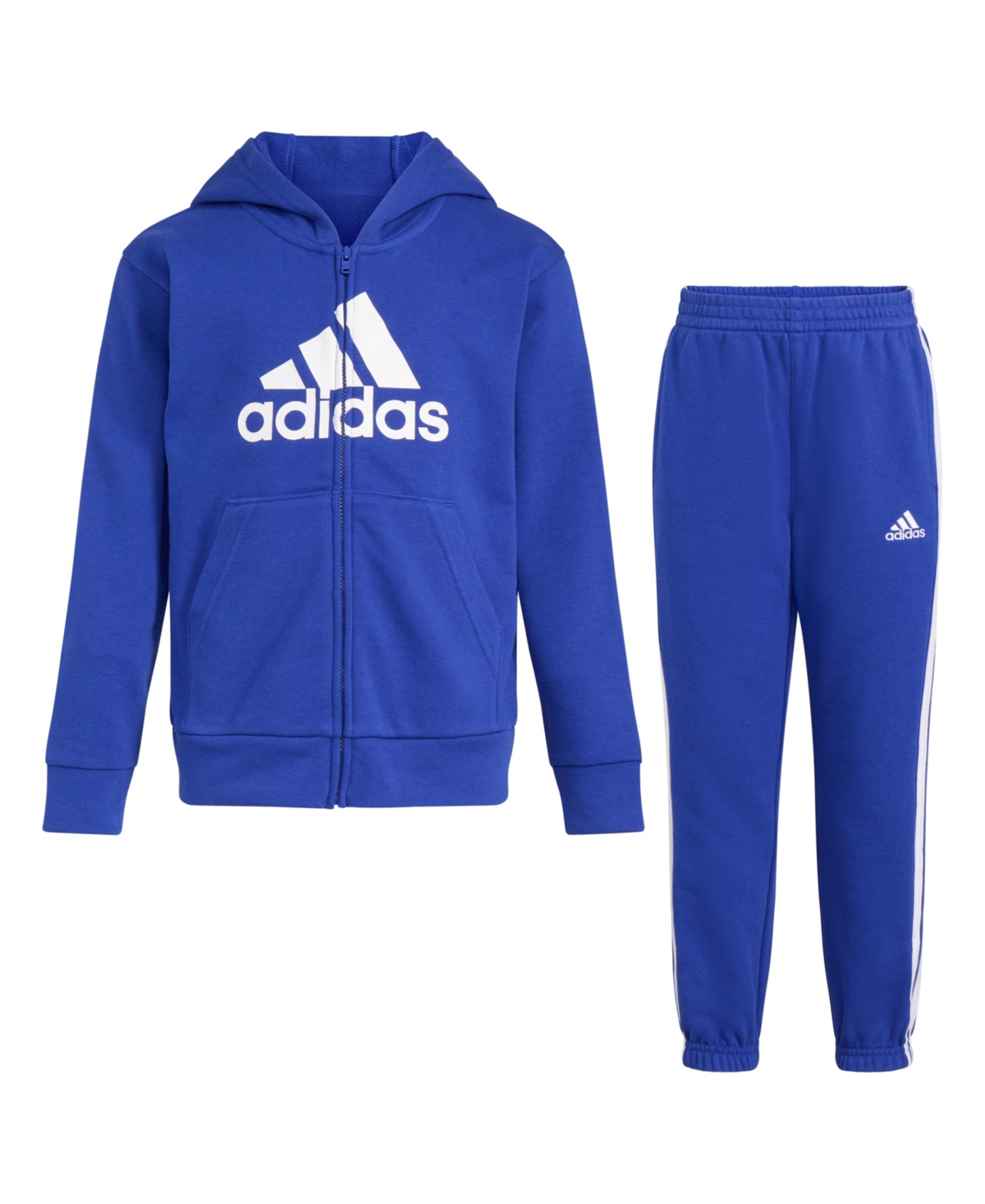 adidas Little & Toddler Boys Two-Piece Hooded Fleece Jacket Jogger Set