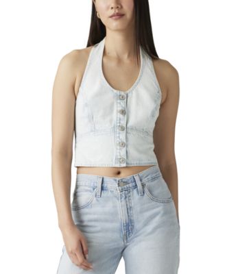 Levi's - Women's Janeesah Cotton Smocked-Back Halter Top