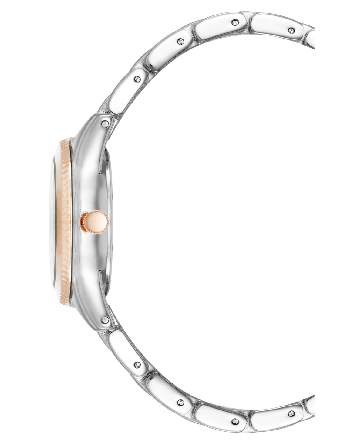 Anne Klein Women's Quartz Minimalist Contemporary Tri-tone Alloy Metal Watch, 32mm In Brown,silver-tone,rose Gold-tone