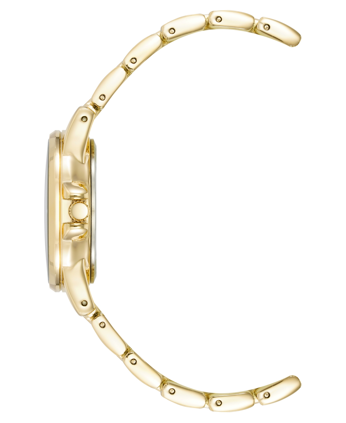 Anne Klein Women's Quartz Red Aventurine Gemstone And Gold-tone Alloy Metal Bracelet Watch, 30mm In Red,gold-tone