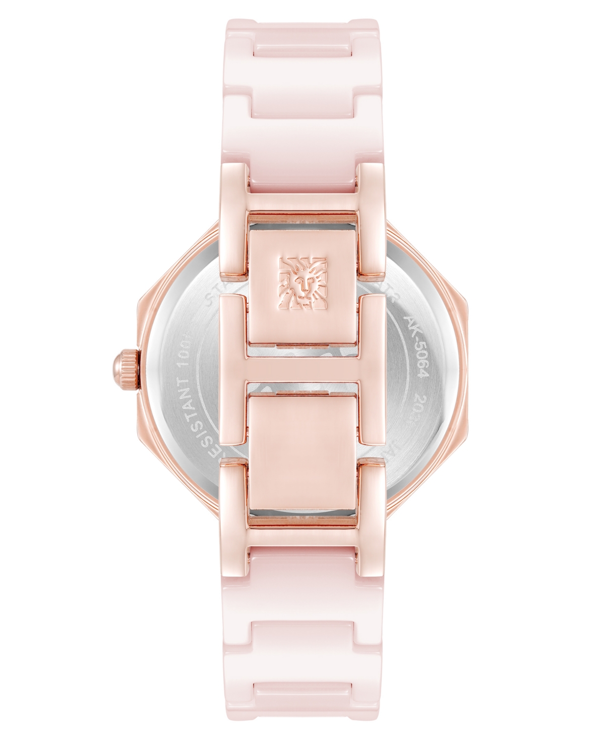 Anne Klein Women's Quartz Pink Octagonal Ceramic Watch,