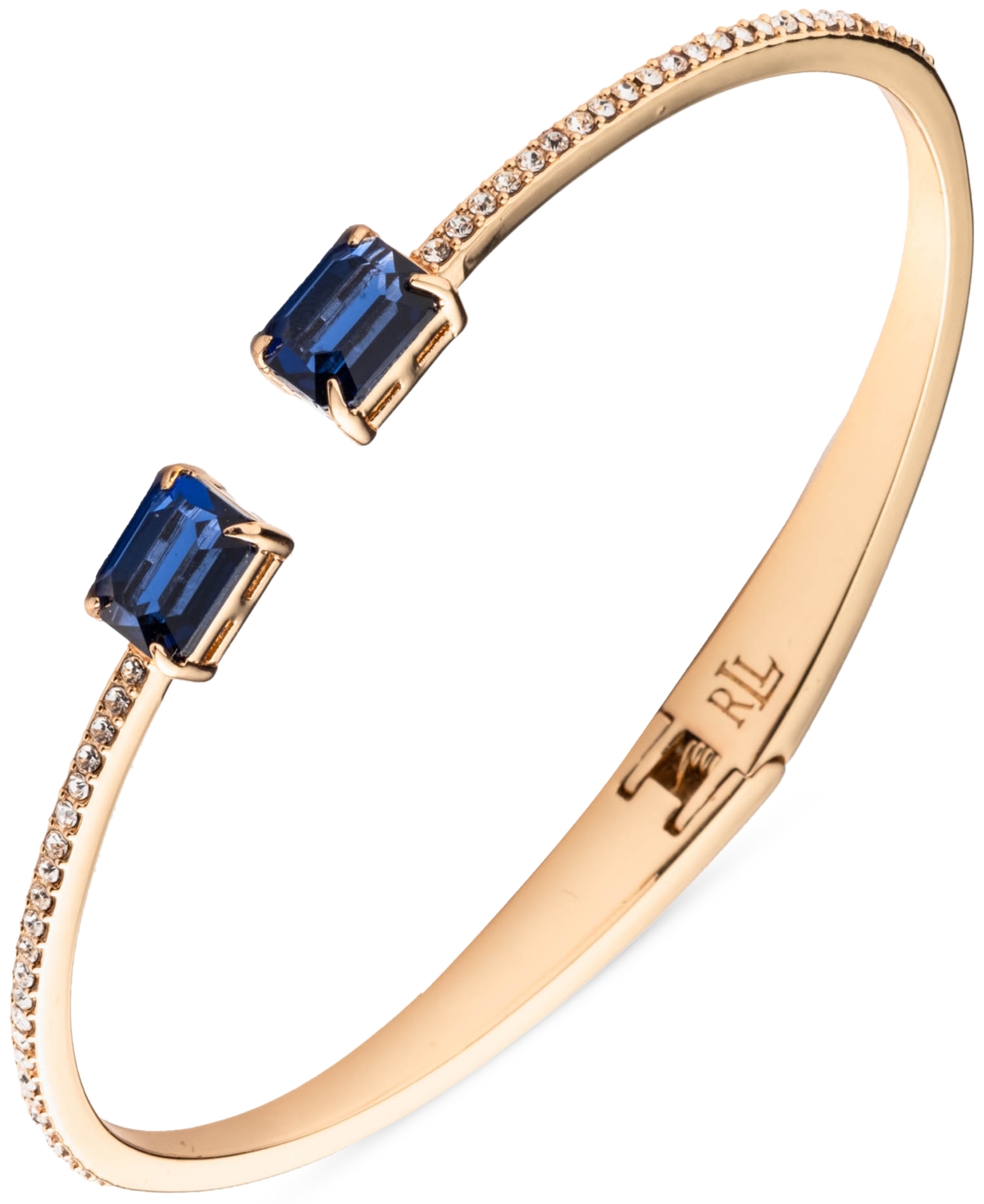 Lauren Ralph Lauren Gold-Tone Colored Stone & Crystal Cuff Bangle Bracelet