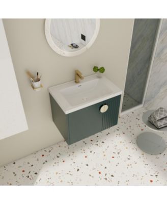 + 1 Pc. + Ceramic + Soft-Close Doors + Wall-Mounted Vanity